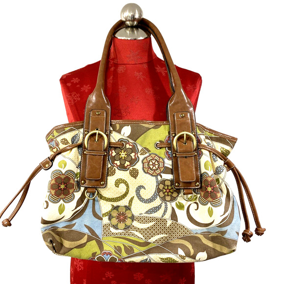 Rosetti Purse Boho Hippie Chic Mod Floral Canvas Shoulder Bag & Zip Coin Pouch - Picture 1 of 14